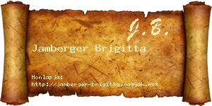 Jamberger Brigitta névjegykártya